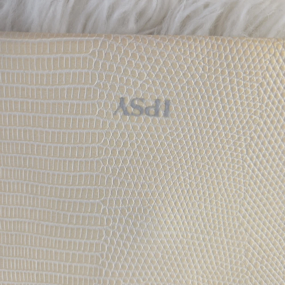 Ipsy Cream Envelope Faux Reptile Cosmetics Bag